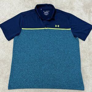 Under Armour Men's Playoff 2.0 Golf Polo Heat Gear Tandem Teal Size XL
